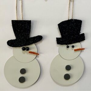 Black and White Snowman Ornaments